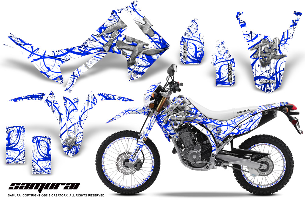 Honda CRF250L 2013 Graphics Kit Samurai Blue White NP Rims